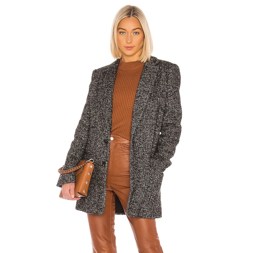 Tibi Multicolor Tweed Long Blazer